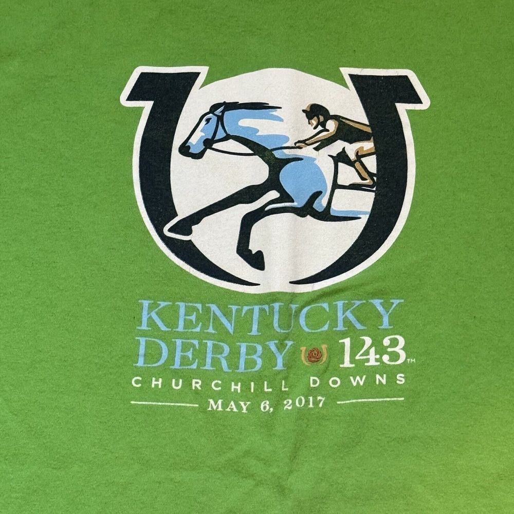 Kentucky Derby Shirt Womens Xl Kelly Green Tee Horse Race Equestrian Church Hill